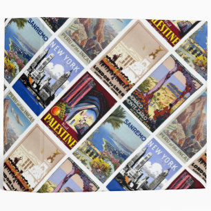 Vintage travel poster adventure the world 3 ring binder