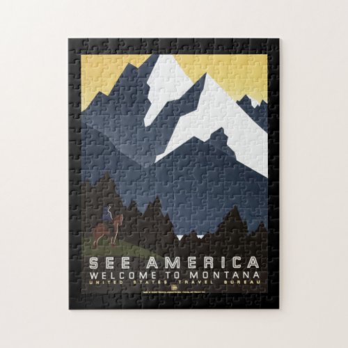 Vintage Travel Poster America Jigsaw Puzzle