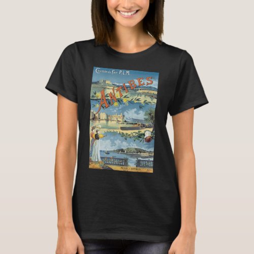 Vintage Travel Poster Antibes France T_Shirt