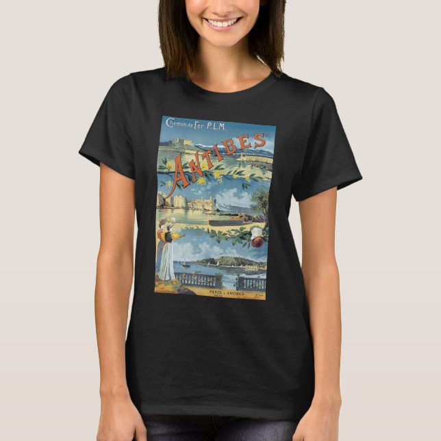 Vintage Travel Poster, Antibes, France T-Shirt (Front)