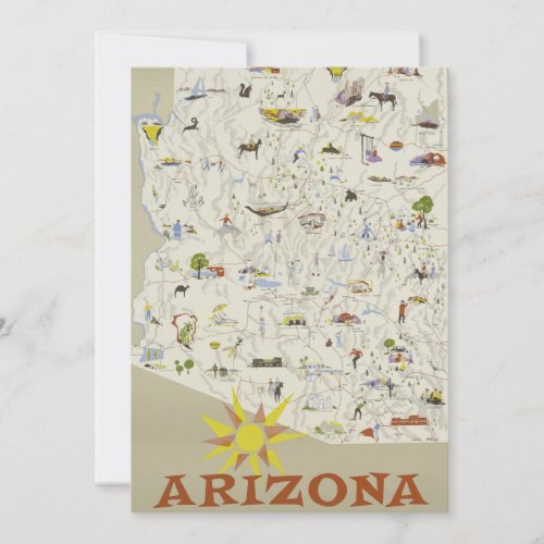 Vintage Travel Poster Arizona Cards