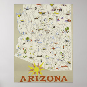 Vintage Travel Poster Arizona Poster