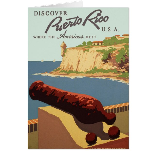 Vintage Travel Poster Art, Discover Puerto Rico! (Front)