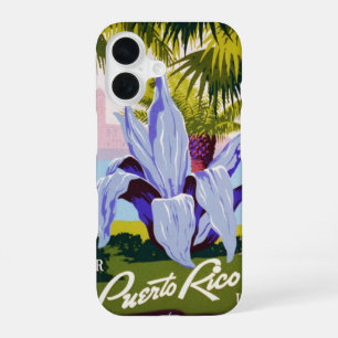 Vintage Travel Poster Art, Discover Puerto Rico! iPhone 16 Case