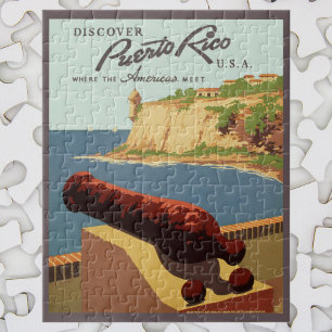 Vintage Travel Poster Art, Discover Puerto Rico! Jigsaw Puzzle