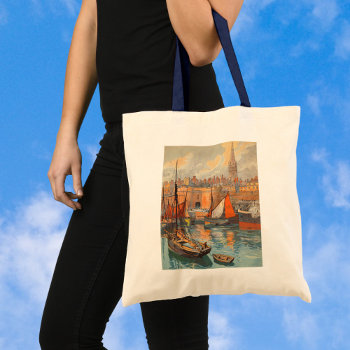 Vintage Travel Poster Art  Saint Malo  France Tote Bag by YesterdayCafe at Zazzle