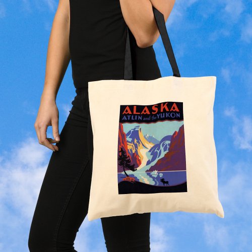 Vintage Travel Poster Atlin and the Yukon Alaska Tote Bag