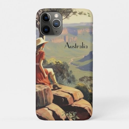 Vintage Travel Poster Australia Canyon iPhone 11 Pro Case