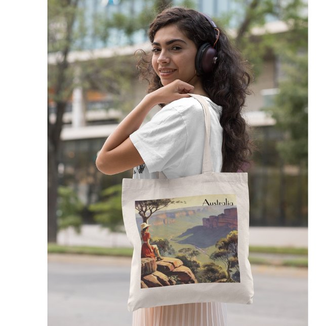 Vintage Travel Poster Australia Canyon Tote Bag (Creator Uploaded)