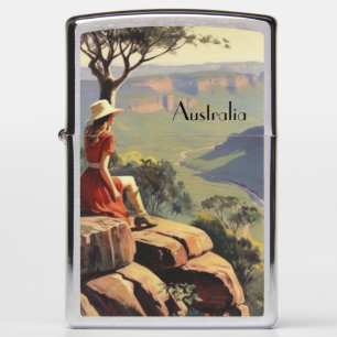 Vintage Travel Poster Australia Canyon Zippo Lighter
