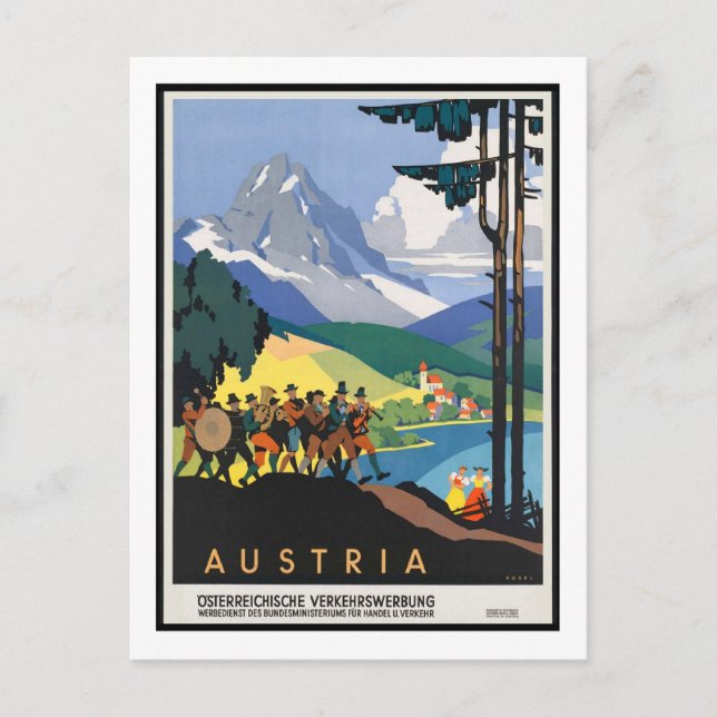 Vintage Travel Poster,Austria Postcard (Front)