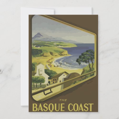 Vintage _ Travel _ Poster _ Basque _ Coast  France Holiday Card