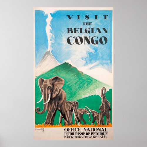 Vintage Travel Poster _ Belgian Congo