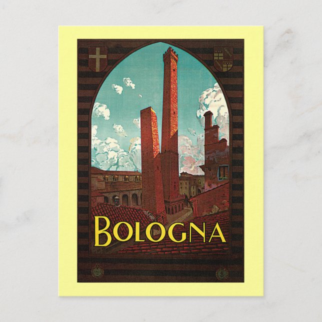 Vintage Travel Poster, Bologna, Italy Postcard (Front)