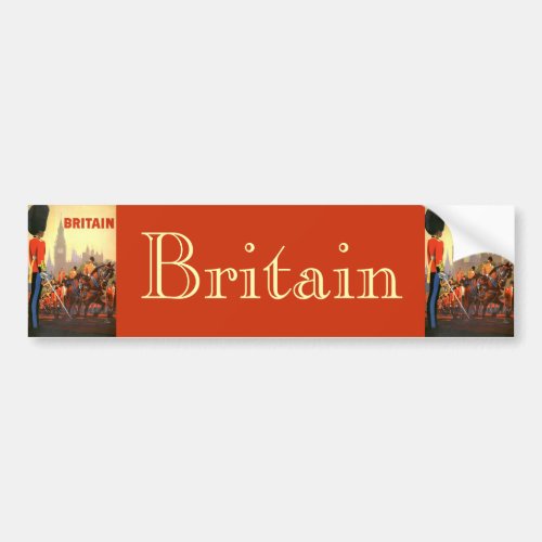 Vintage Travel Poster British Royal Guard Bumper Sticker