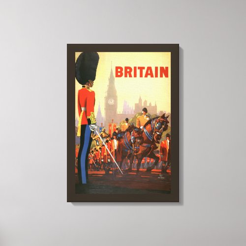 Vintage Travel Poster British Royal Guard Canvas Print