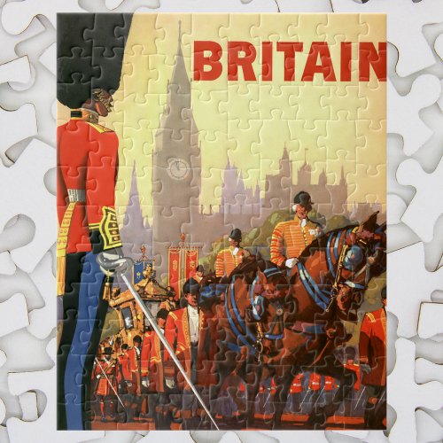 Vintage Travel Poster British Royal Guard Jigsaw Puzzle