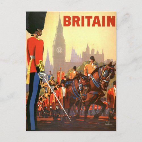 Vintage Travel Poster British Royal Guard Postcard