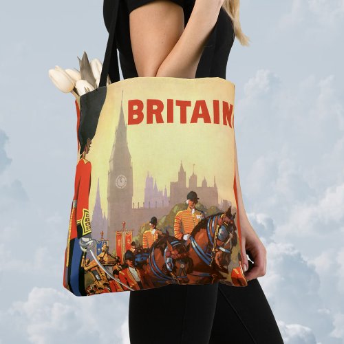 Vintage Travel Poster British Royal Guard Tote Bag