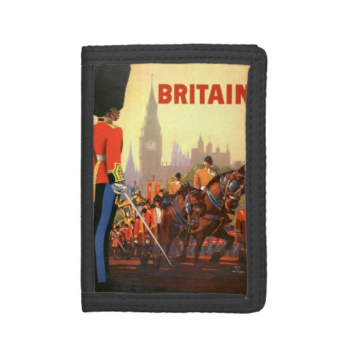 Vintage Travel Poster British Royal Guard Trifold Wallet