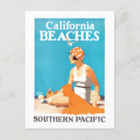 Vintage Travel Poster California Beaches
