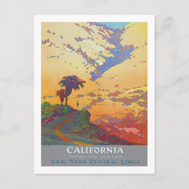 Vintage Travel Poster,California Postcard (Front)