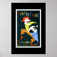 Vintage Travel Poster Carnival Cuba Havana