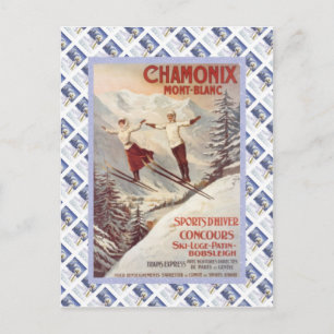Vintage travel poster, Chamonix, Mont Blanc, Postcard