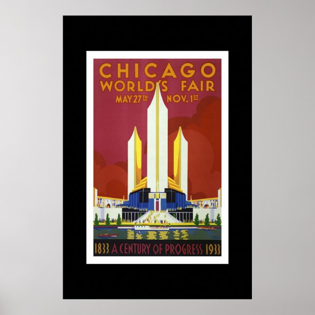 Vintage Travel Poster Chicago World's Fair (Front)