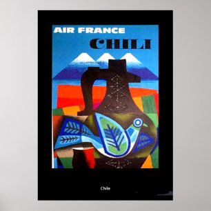 Vintage Travel Poster Chile Print