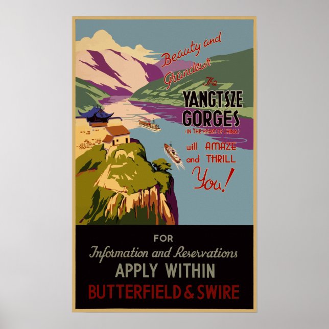 Vintage Travel Poster  China (Front)