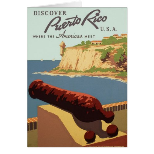 Vintage Travel Poster Discover Puerto Rico