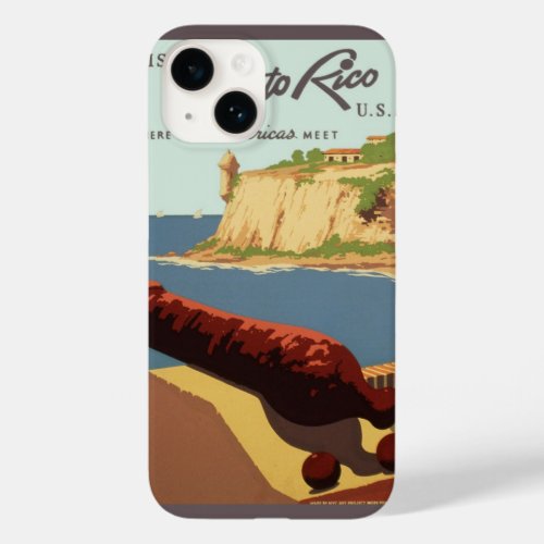 Vintage Travel Poster Discover Puerto Rico Case_Mate iPhone 14 Case