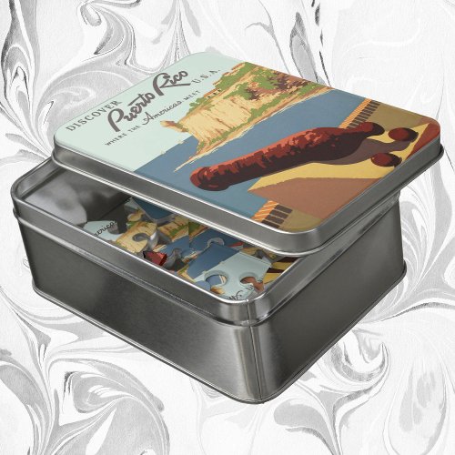 Vintage Travel Poster Discover Puerto Rico Jigsaw Puzzle