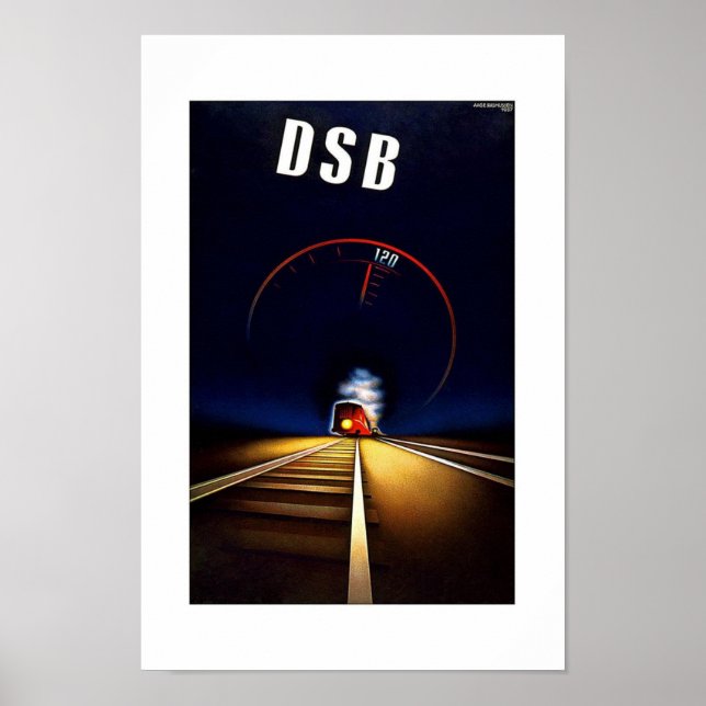 Vintage Travel Poster DSB (Front)