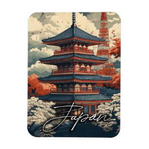 Vintage Travel Poster: Explore the Allure of Japan Magnet