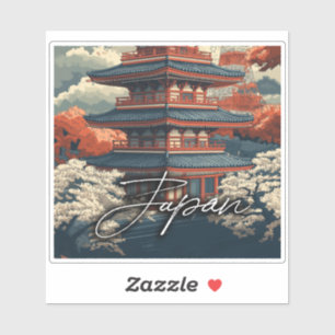 Vintage Travel Poster: Explore the Allure of Japan Sticker