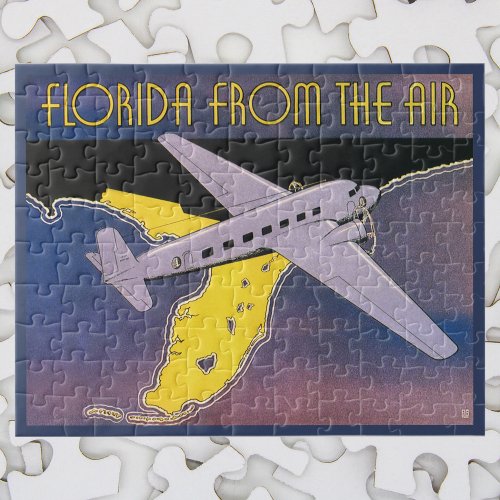 Vintage Travel Poster Florida from Air Airplane Jigsaw Puzzle