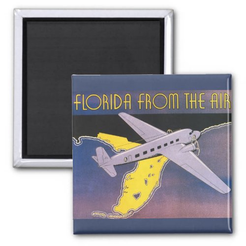 Vintage Travel Poster Florida from Air Airplane Magnet