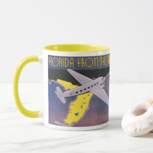 Vintage Travel Poster, Florida from Air Airplane Mug