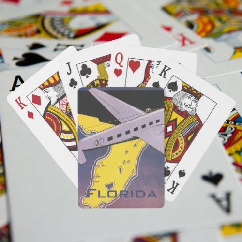 Vintage Travel Poster Florida from Air Airplane Playing Cards