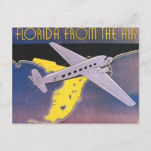 Vintage Travel Poster, Florida from Air Airplane Postcard