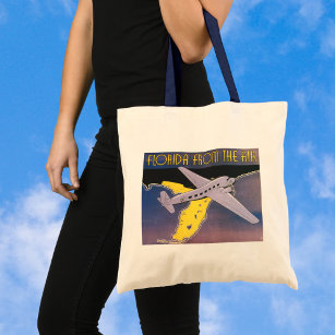 Vintage Travel Poster, Florida from Air Airplane Tote Bag