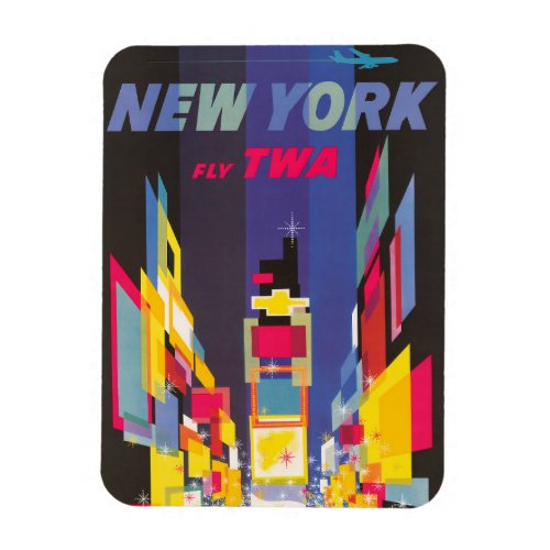Vintage Travel Poster Fly Twa New York Magnet