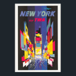 Vintage Travel Poster, Fly Twa, New York Poster<br><div class="desc">Vintage travel poster,  Fly TWA,  New York,  shows an abstract interpretation of Times Square in New York with a TWA jet and jetstream at the top of the image,  circa 1956.</div>