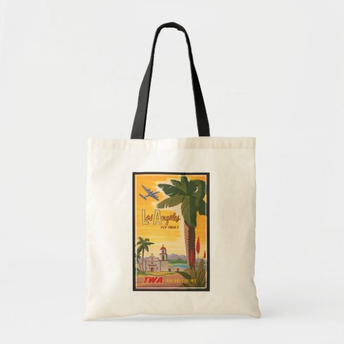 Vintage Travel Poster Fly Twa To Los Angeles Tote Bag