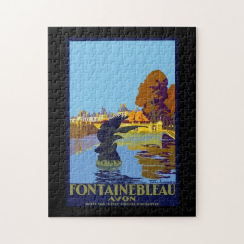 Vintage Travel Poster Fontainebleau Painting Arts Jigsaw Puzzle