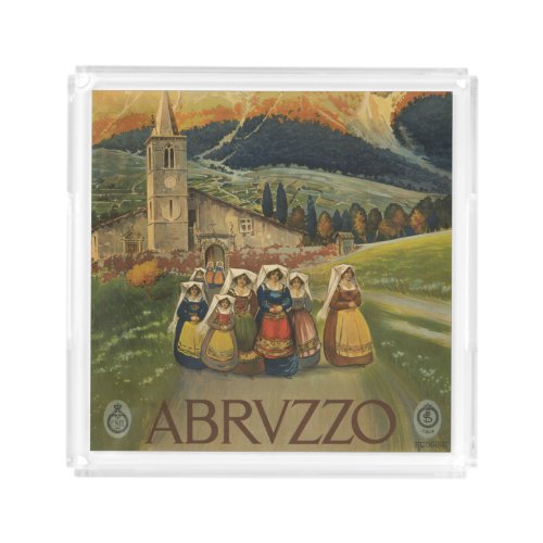 Vintage Travel Poster For Abruzzo Italy Acrylic Tray