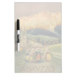 Vintage Travel Poster For Abruzzo, Italy. Dry Erase Board