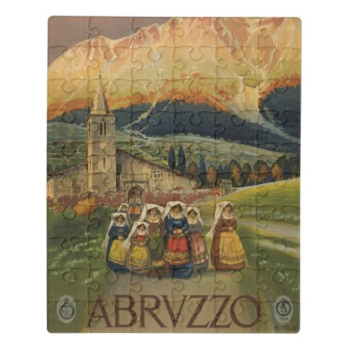 Vintage Travel Poster For Abruzzo Italy Jigsaw Puzzle